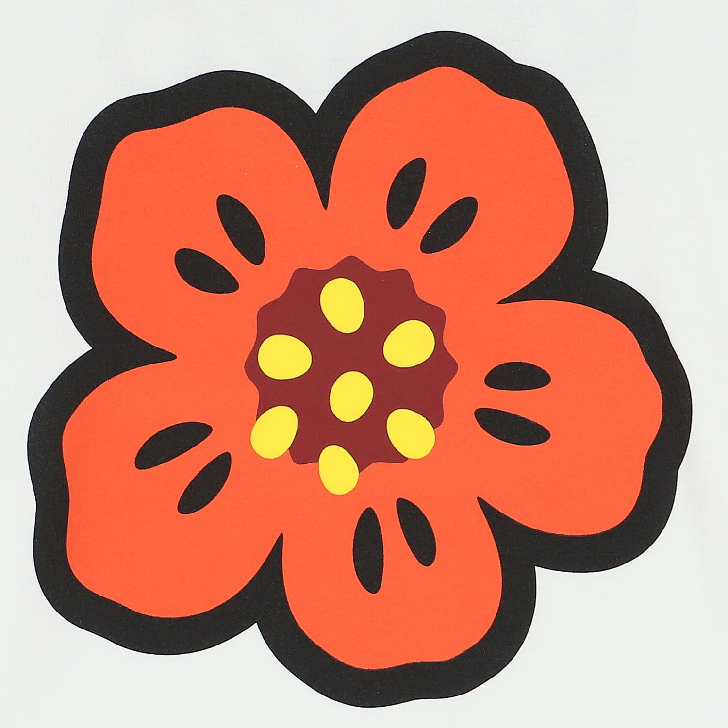 تيشيرت بنات بطبعة الزهور باللون الأبيض, 1, hi-res